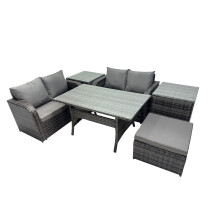 Fimous Outdoor Furniture Love Sofa Sets with 2 Side Table Big Stool