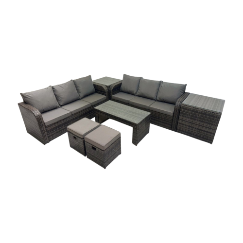 Fimous Fimous 3 Seater Sofa Coffee Table with 2 Side Tables 2 Small Footstools 1