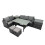 Fimous Fimous 7 Seat Outdoor Dining Table Sofa Sets with 2 Side Tables Small Stool 2