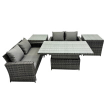 Fimous Outdoor Love Sofa Set 4 Seat Rattan Garden Furniture Set &
