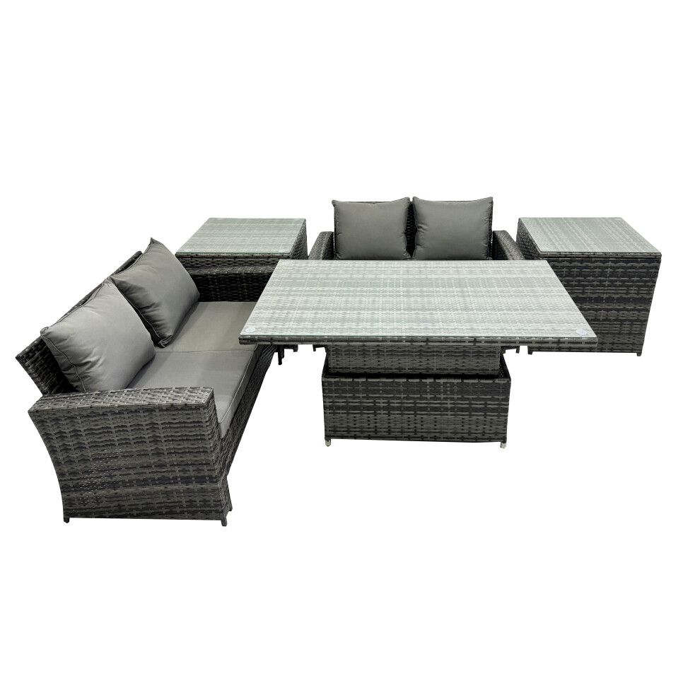 Fimous Outdoor Love Sofa Set 4 Seat Rattan Garden Furniture Set &