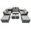 Fimous Fimous Lounge Double Seat Sofa Coffee Table Set with Side Table 4 Stools 1
