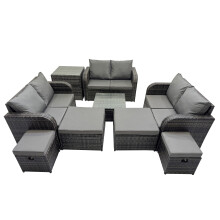 Fimous Love Sofa Square Coffee Table Set with 4 Stools Side Table