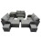 Fimous Fimous Love Sofa Square Coffee Table Set with 4 Stools Side Table 1