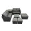Fimous Fimous Love Sofa Square Coffee Table Set with Side Table 3 Stools 1
