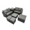 Fimous Fimous Love Sofa Square Coffee Table Set with Side Table 3 Stools 2