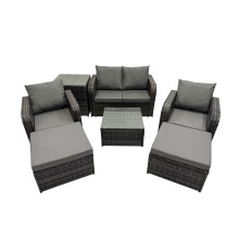 Fimous Love Sofa Reclining Chair Coffee Table Set with Side Table 2 Big Stool