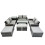 Fimous Fimous Outdoor Love Sofa Set &Oblong Coffee Table 4 Stools Side Table 1