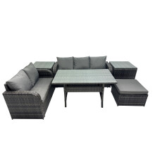 Fimous 6 Seat Outdoor Wicker PE Rattan Garden Furniture Set