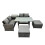 Fimous Fimous 6 Seater Outdoor Table Double Seat Sofa Side Table 2 Big Stools Set 1