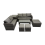 Fimous Fimous 3 Seater Sofa Love Sofa Coffee Table with 3 Footstools Side Table 1