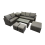 Fimous Fimous 3 Seater Sofa Love Sofa Coffee Table with 3 Footstools Side Table 2