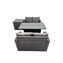 Fimous 4 Seat Outdoor Dining Table Sofa Sets with Side Table