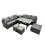 Fimous Fimous 9 Seat Outdoor Dining Table Sofa Set with Side Table 3 Stools 2