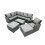 Fimous Fimous 9 Seat Rattan High Back Corner Sofa Set with 2 Big Stools 2