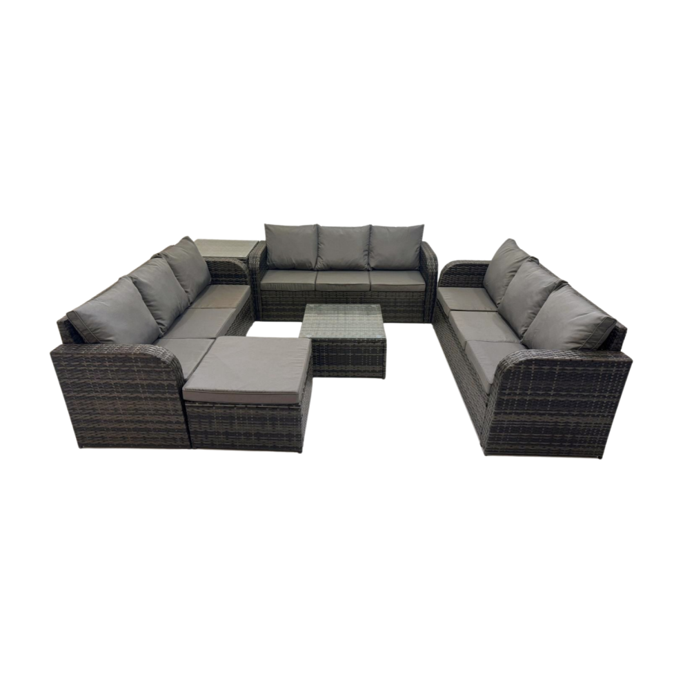 Fimous Rattan Garden Outdoor Furniture Set with Big Stool Side Table-image-OPC-PHRGX68-NEW