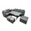 Fimous Fimous 8 Seat Outdoor Dining Table Sofa Sets with 3 Stools Side Table 2