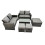 Fimous Fimous Lounge Double Seat Sofa Coffee Table Set with 3 Stool 1