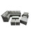Fimous Fimous 10 Seat Poly Rattan Corner Sofa Set with 3 Stools Chair 1