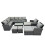 Fimous Fimous 12 Seat Rattan High Back Corner Sofa Set Patio Coffee Table Sets 1