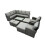 Fimous Fimous 12 Seat Poly Rattan Corner Sofa Sets with 4 Stools 2 Chairs 2