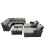 Fimous Fimous 12 Seat Poly Rattan Corner Sofa Sets with 4 Stools 2 Chairs 1