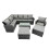 Fimous Fimous 9 Seat Rattan High Back Corner Sofa Set with 2 Big Stools 1
