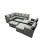 Fimous Fimous 12 Seat Rattan High Back Corner Sofa Set Patio Coffee Table Sets 2