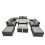 Fimous Fimous 10 Seater Outdoor Table Double Seat Sofa Side Table 4 Stools Set 1
