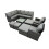 Fimous Fimous 12 Seat Poly Rattan Corner Sofa Set with 4 Stools 2 Chairs 2