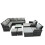 Fimous Fimous 12 Seat Poly Rattan Corner Sofa Set with 4 Stools 2 Chairs 1