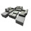 Fimous Fimous Lounge Double Seat Sofa Coffee Table Set with 4 Stools 1