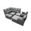 Fimous Fimous 12 Seat Poly Rattan Corner Sofa Set with 4 Stool 2 Chairs 2