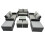 Fimous Fimous Lounge Double Seat Sofa Coffee Table Set with 4 Stools 2