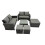 Fimous Fimous Lounge Double Seat Sofa Coffee Table Set with 3 Stools 2