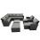 Fimous Fimous 11 Seat Poly Rattan Corner Sofa Set with 3 Stool 2 Chairs 1