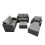 Fimous Fimous Love Sofa Square Coffee Table Set with Big Stool Dark Grey Mixed 1