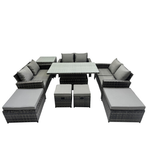 Fimous Fimous Outdoor Love Sofa Set & Adjustable Lifting Dining or Coffee Table
