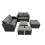 Fimous Fimous Love Sofa Square Coffee Table Set with 3 Stools Dark Grey Mixed 1