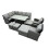 Fimous Fimous 12 Seat  Height Adjustable Rising Lifting Table Corner Sofa Set 2