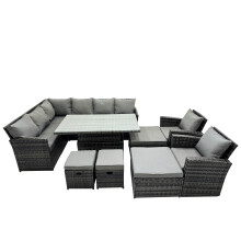 Fimous 12 Seat Height Adjustable Rising Lifting Table Corner Sofa Set