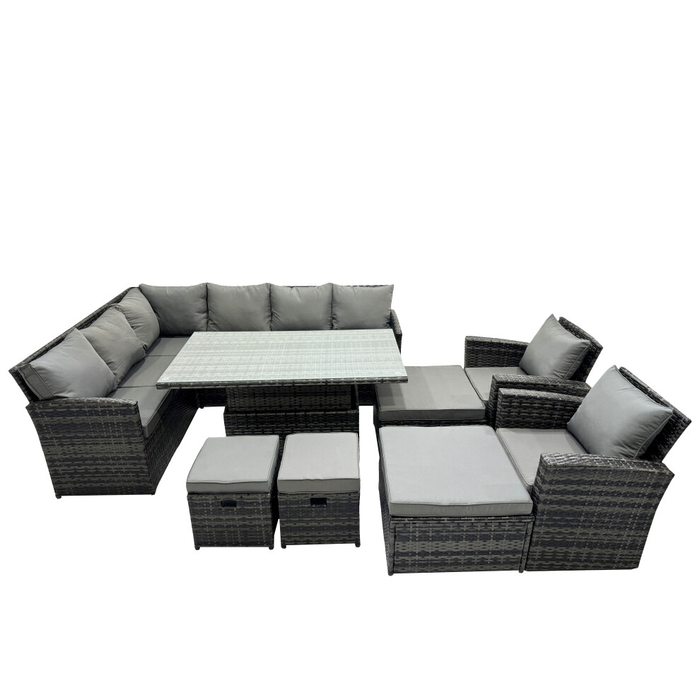 Fimous 12 Seat Height Adjustable Rising Lifting Table Corner Sofa Set