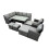 Fimous Fimous 12 Seat  Dining Table Corner Sofa Set with 4 Stool 2 Chairs 2
