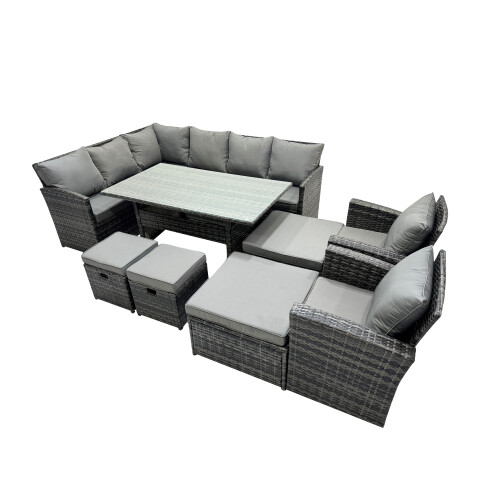 Fimous Fimous 12 Seat  Dining Table Corner Sofa Set with 4 Stool 2 Chairs 1