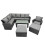 Fimous Fimous 9 Seat Poly Rattan  Corner Sofa Set with 2 Big Stool Chair 1