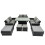 Fimous Fimous Outdoor Love Sofa Set &Adjustable Lifting Dining or Coffee Table 1