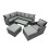 Fimous Fimous 9 Seat Poly Rattan  Corner Sofa Set with 2 Big Stool Chair 2