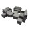 Fimous Fimous Love Sofa Square Coffee Table Set with 4 Stools Dark Grey Mixed 2