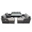 Fimous Fimous 9 Seat Outdoor Dining Table Sofa Set with 2 Big Stools 1