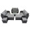 Fimous Fimous Love Sofa Square Coffee Table Set with 4 Stools Dark Grey Mixed 1